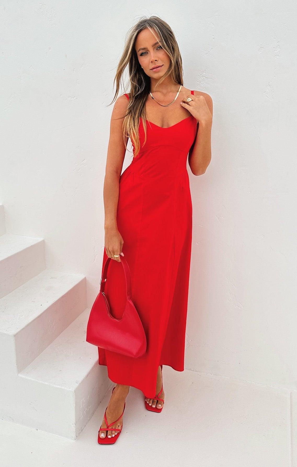 Allegra Midi Dress ~ Cherry Poplin Product Image