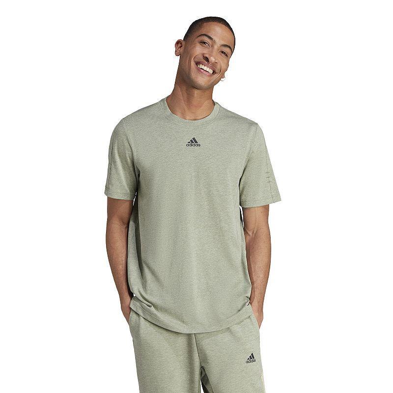 Mens adidas Short Sleeve Single Jersey Tee Green Strata Product Image