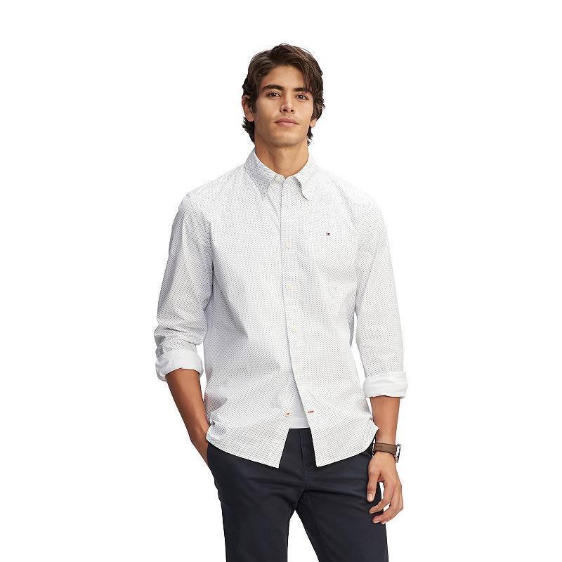 Mens Tommy Hilfiger Stretch Oxford Long Sleeve Poplin Shirt Product Image