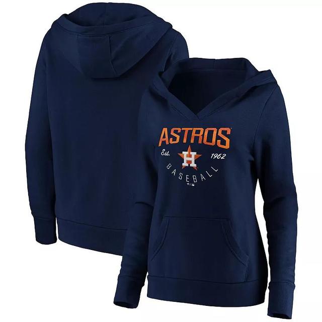 Womens Fanatics Branded Houston Astros Core Live For It V-Neck Pullover Hoodie Blue Product Image