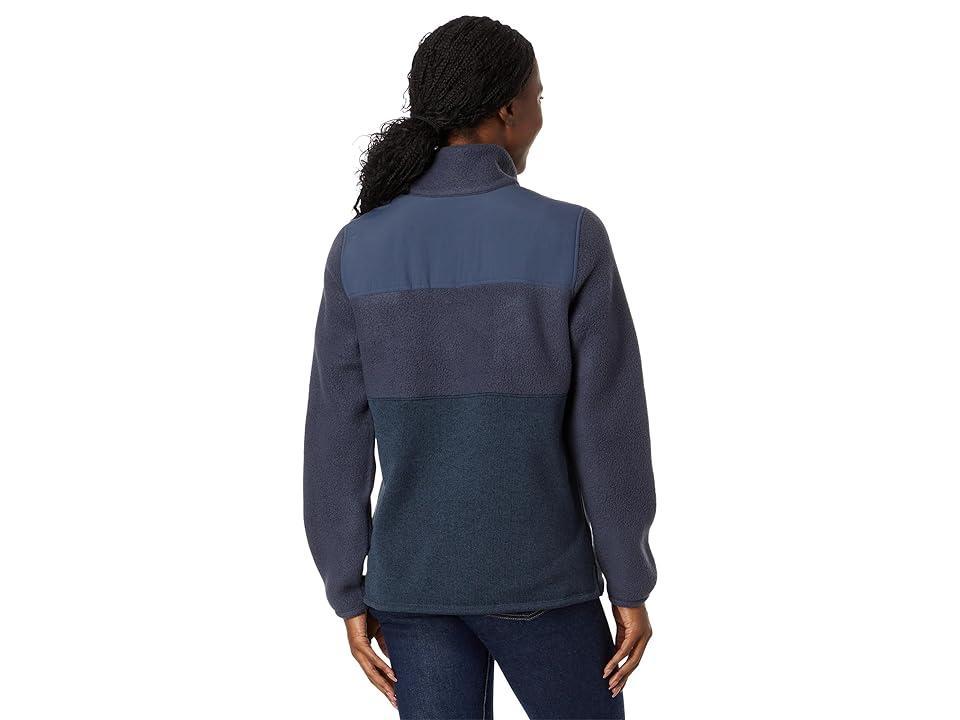 L.L.Bean Petite Sweater Fleece Sherpa Hybrid Color-Block (Carbon ) Women's Clothing Product Image