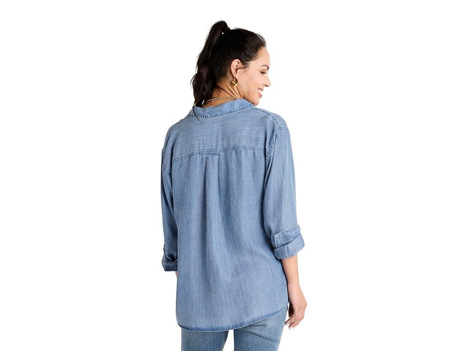 Splendid Reese Chambray Shirt (Medium Indigo) Women's Clothing Product Image