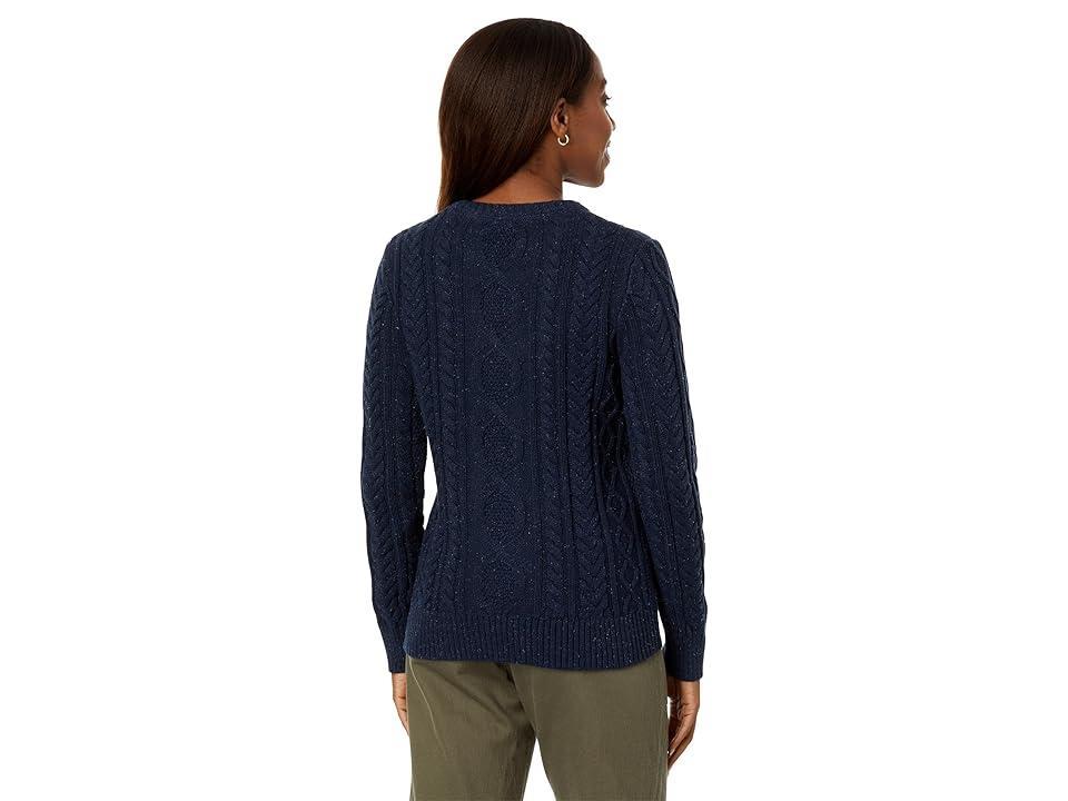 L.L.Bean Soft Cotton Fisherman Crew Neck (Navy Donegal) Women's Clothing Product Image