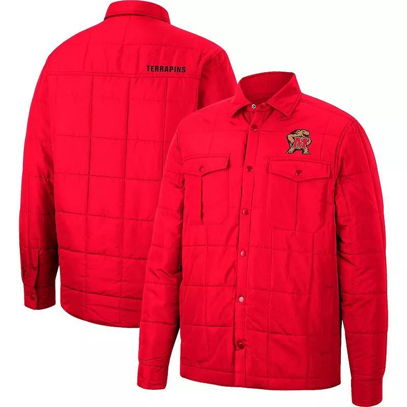 Mens Colosseum Red Maryland Terrapins Detonate Quilted Full-Snap Jacket Product Image