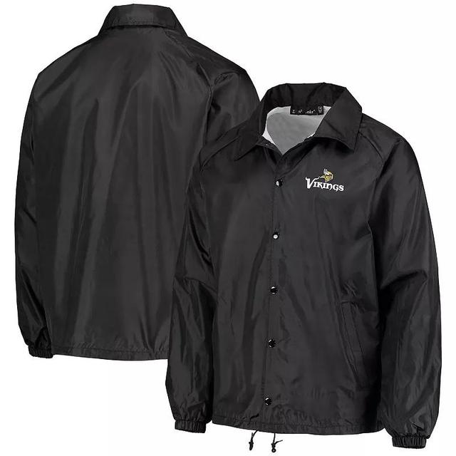 Mens Black Minnesota Vikings Coaches Classic Raglan Full-Snap Windbreaker Jacket Product Image