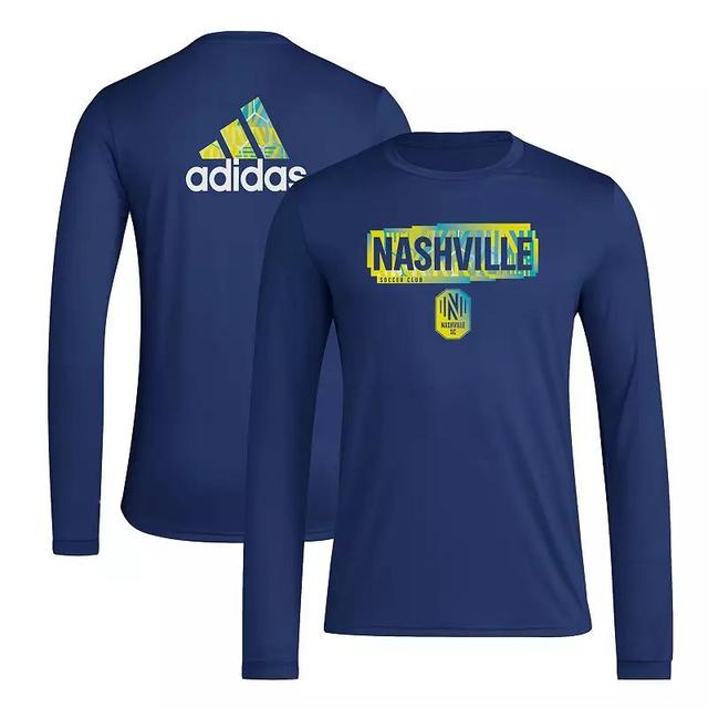 Mens adidas Navy Nashville SC Local Pop AEROREADY Long Sleeve T-Shirt Mls Blue Product Image