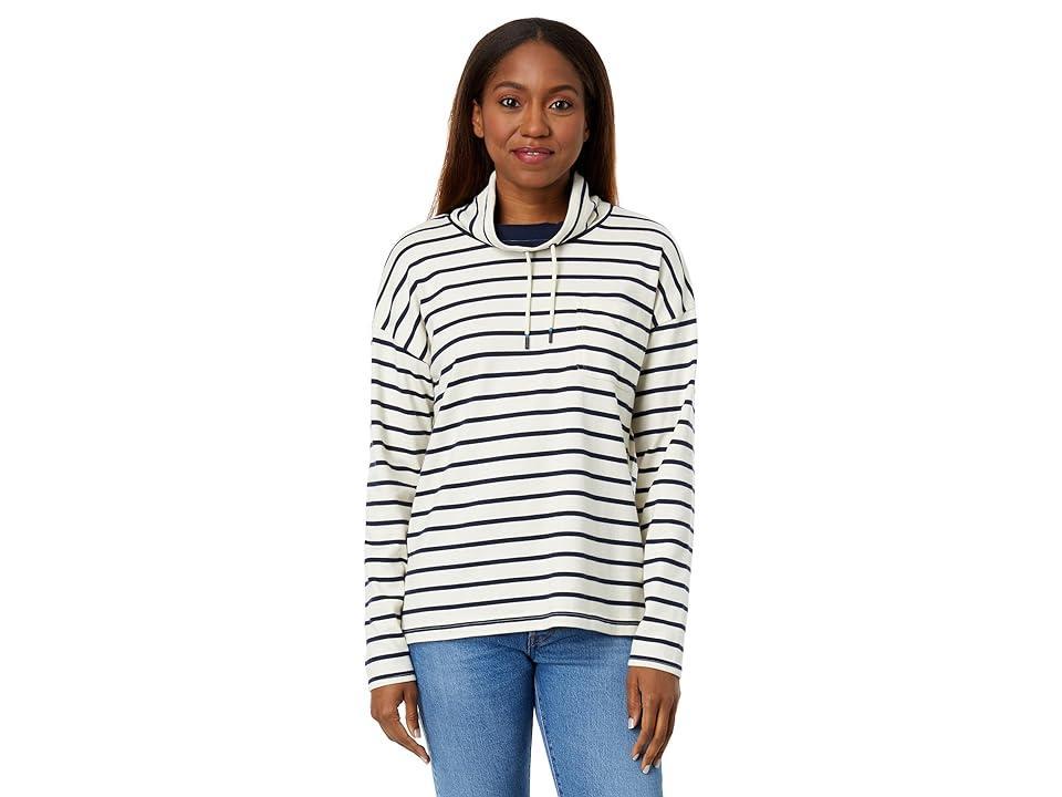 L.L.Bean Heritage Mariner Cotton Jersey Striped Funnel Neck Long Sleeve Top Product Image