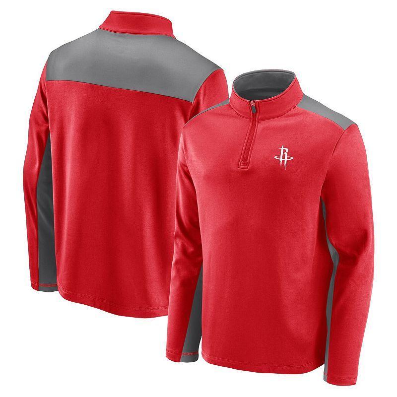 Mens Red Houston Rockets Primary Logo Fleece Quarter-Zip Jacket - Red Product Image