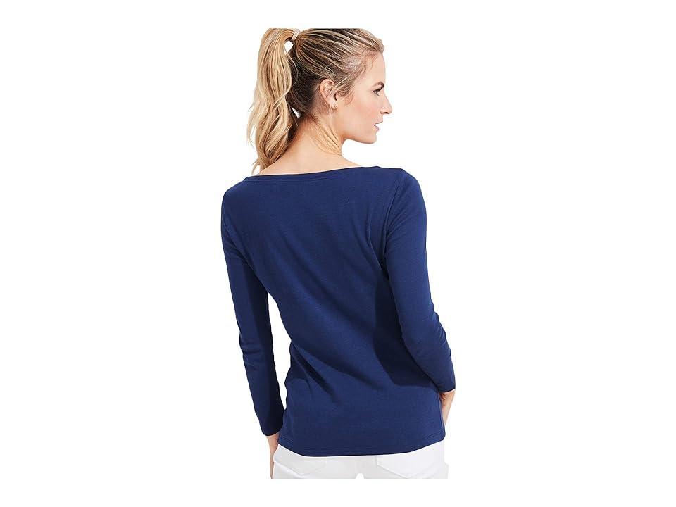 Vineyard Vines Simple Boatneck T-Shirt (Deep Bay) Women's Clothing Product Image