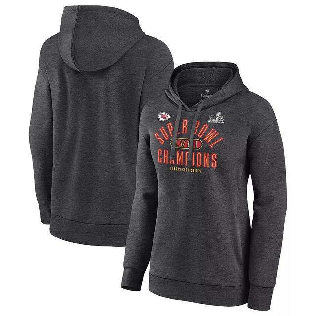 Womens Fanatics Branded Heather Charcoal Kansas City Chiefs Super Bowl LVIII Champions Under the Lights Fleece Pullover Hoodie Product Image