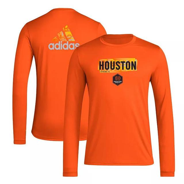 Mens adidas Orange Houston Dynamo FC Local Pop AEROREADY Long Sleeve T-Shirt Product Image