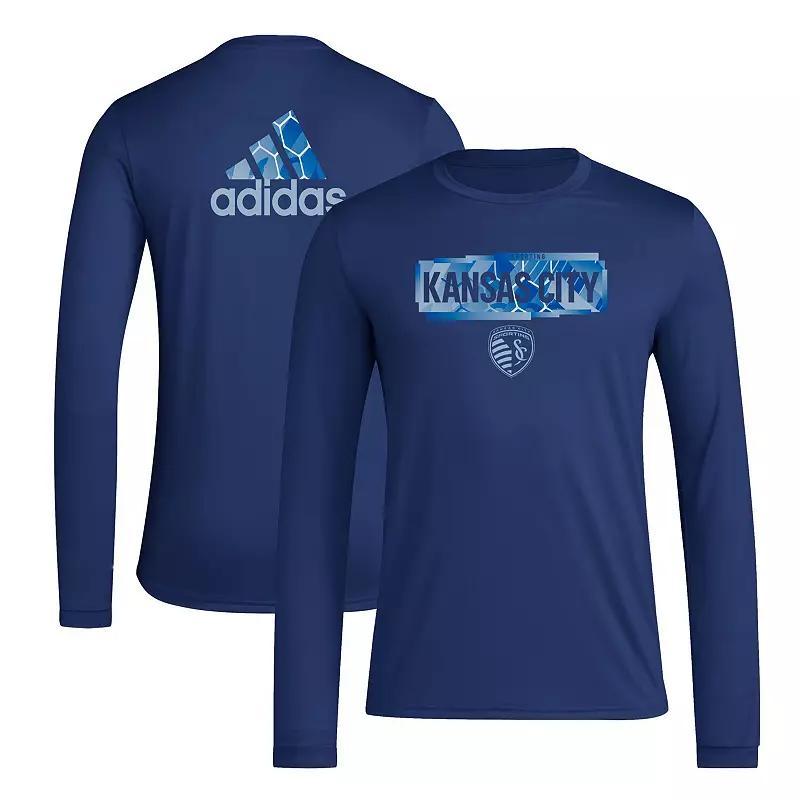 Mens adidas Blue FC Cincinnati Local Pop AEROREADY Long Sleeve T-Shirt Product Image