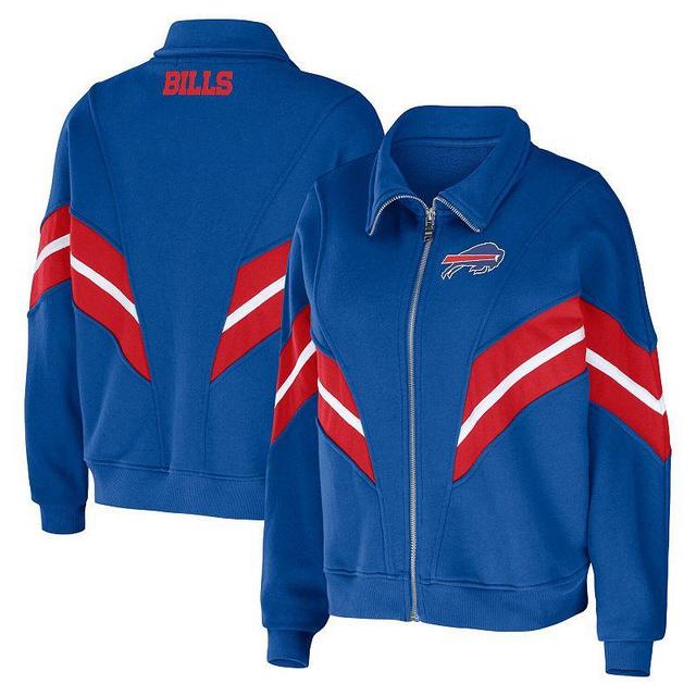 Womens WEAR by Erin Andrews Royal Buffalo Bills Plus Size Yarn Dye Stripe Full-Zip Jacket Product Image