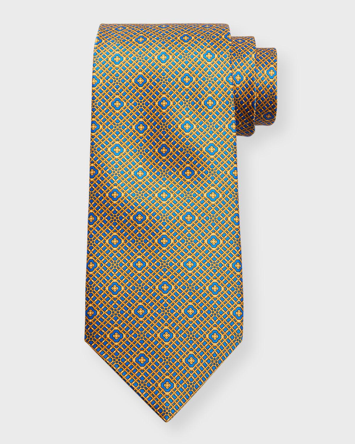 Mens Silk Medallion-Print Tie Product Image