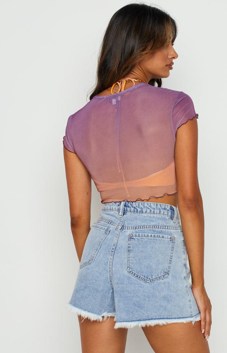 Sunset Purple Mesh Top Product Image