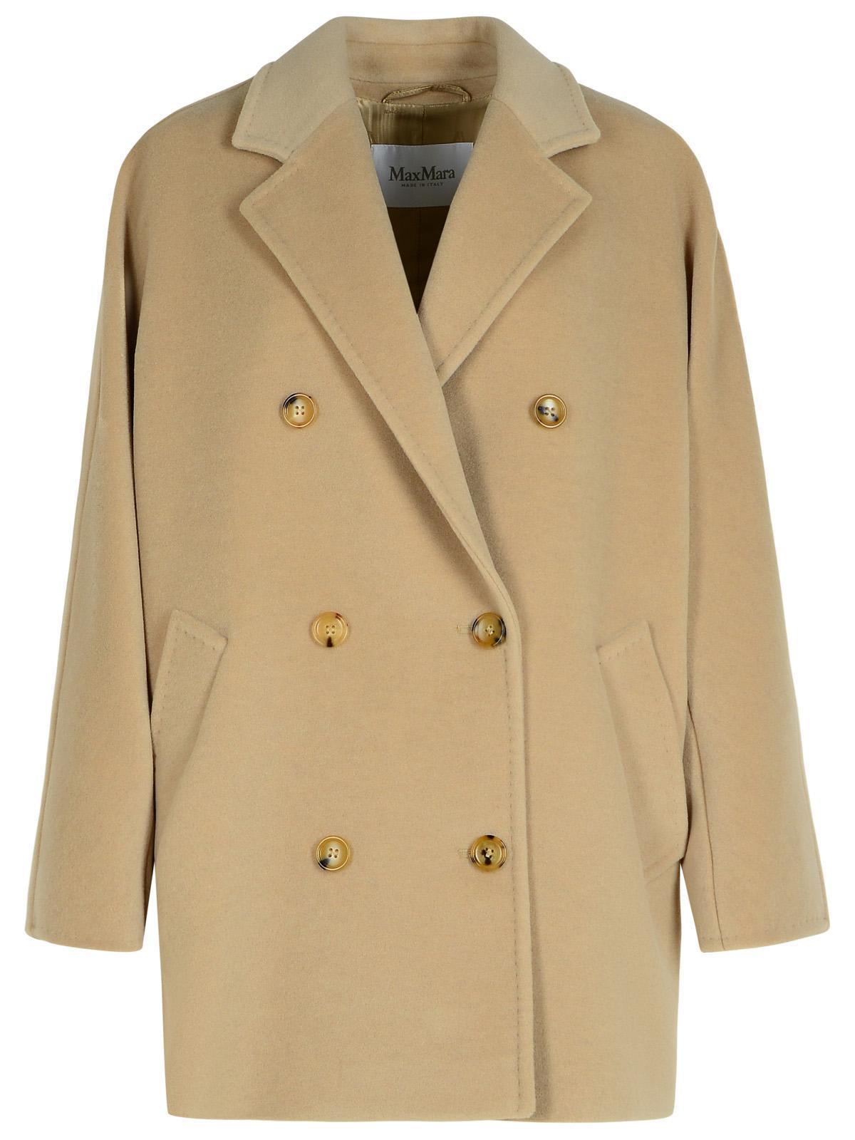 MAX MARA 'rebus' Beige Wool And Cahsmere Blend Coats Product Image