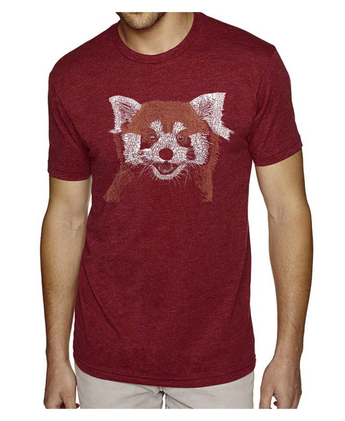 La Pop Art Mens Premium Word Art T-shirt - Red Panda Product Image