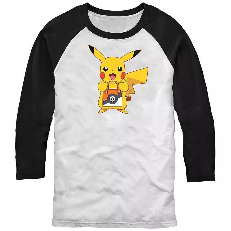 Mens Pokmon Pikachu Treat Pokeball Bag Raglan Tee Product Image