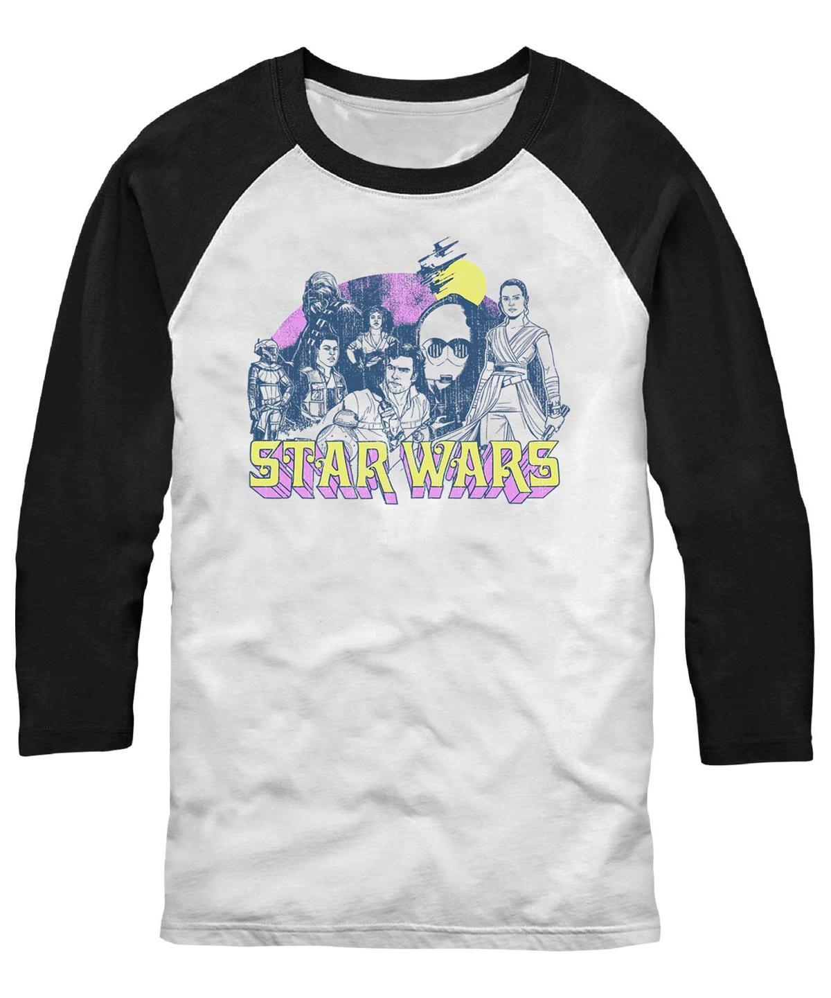 Fifth Sun Mens Star Wars - Episode 9 Retro Rebel Raglan T-shirt - White Product Image