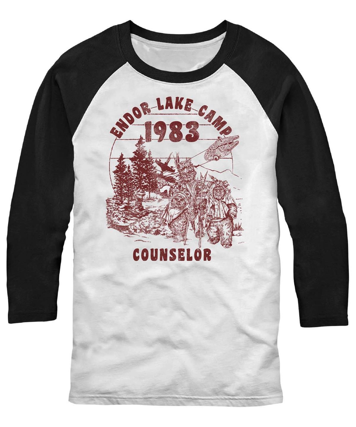 Fifth Sun Mens Star Wars Endor Camper Raglan T-shirt - White Product Image