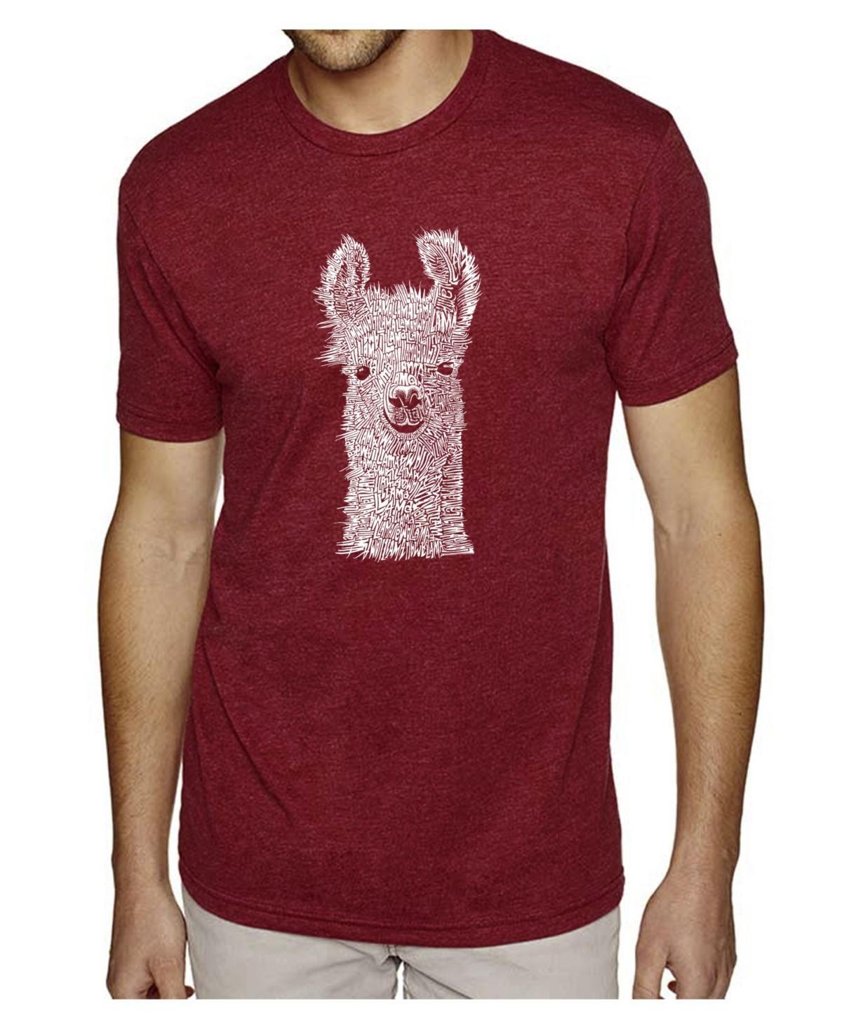 La Pop Art Mens Premium Blend Word Art T-Shirt - Llama Product Image