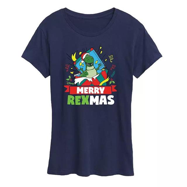 Disney / Pixars Toy Story Womens Merry Rexmas Graphic Tee, Girls Blue Product Image