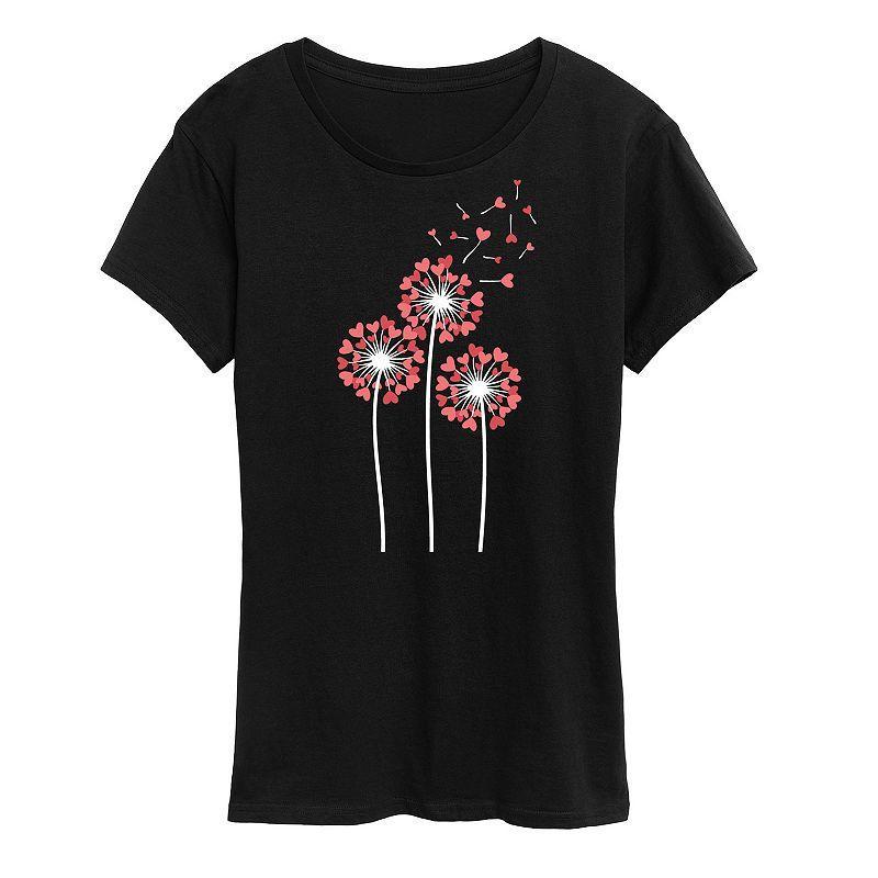 Womens Dandelion Heart Group Graphic Tee Med Blue Product Image