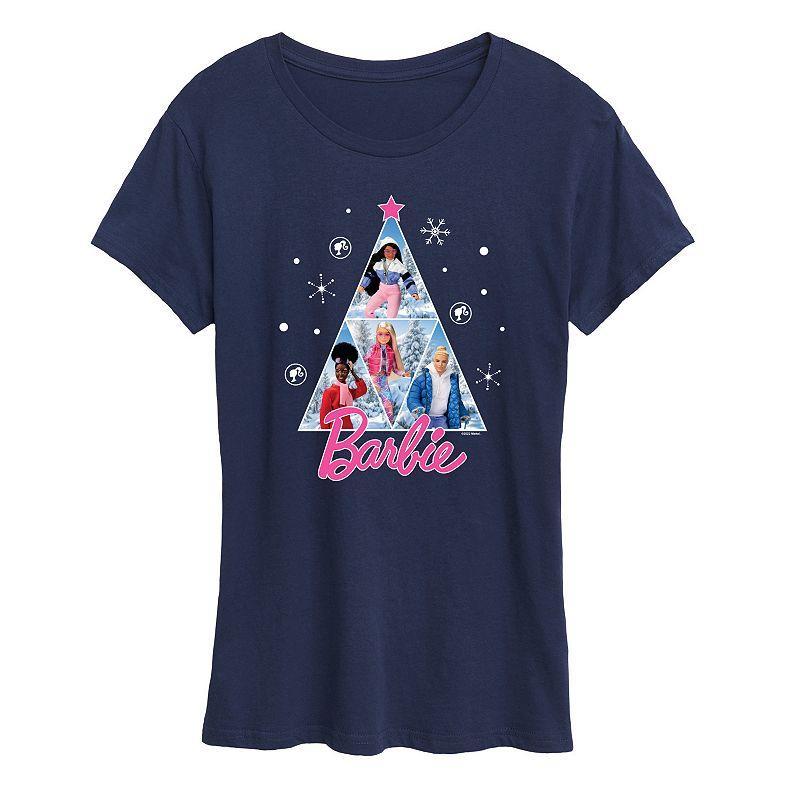 Womens Barbie Winter Holiday Graphic Tee, Girls Blue Product Image