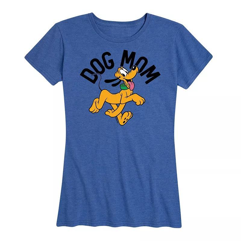 Disneys Pluto Womens Dog Mom Graphic Tee Grey Gray Product Image