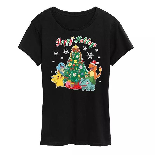 Missy Pokemon Christmas Celebration Graphic Tee, Womens Product Image