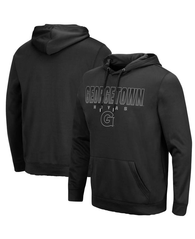 Mens Colosseum Black Georgetown Hoyas Blackout 3.0 Pullover Hoodie Product Image