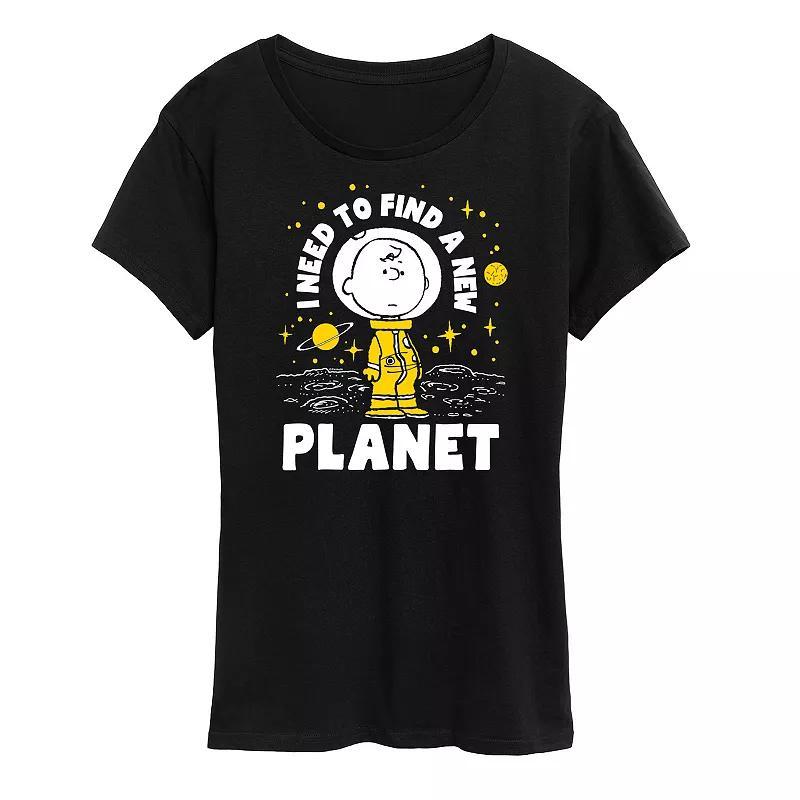 Womens Peanuts Charlie Brown Another Planet Graphic Tee, Girls Product Image