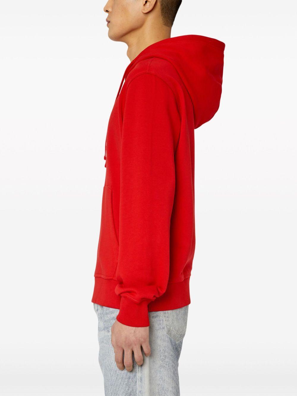 Logo-patch Detail Hoodie In Red Product Image