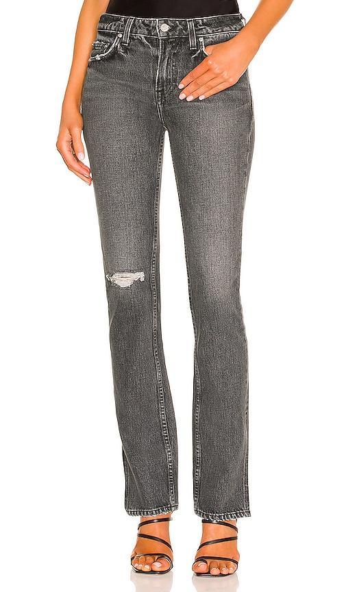 GRLFRND Hailey Low Rise Slim Boot in Empire State - Charcoal. Size 32 (also in 30, 31). Product Image