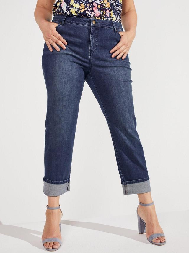 Signature Girlfriend 5 Pocket Denim Jean With Selvedge Cuff Jeans - Plus Female Product Image