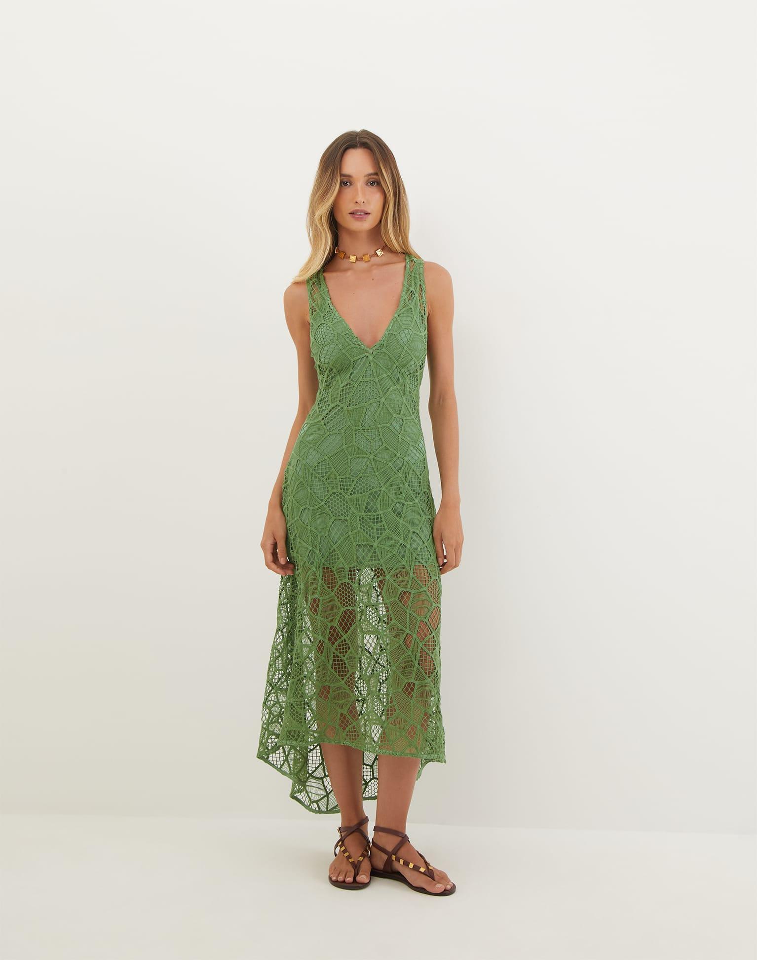 Hollie Midi Dress - Aloe Product Image