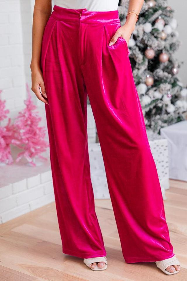 Still The Same Pink Velvet Pants FINAL SALE Product Image