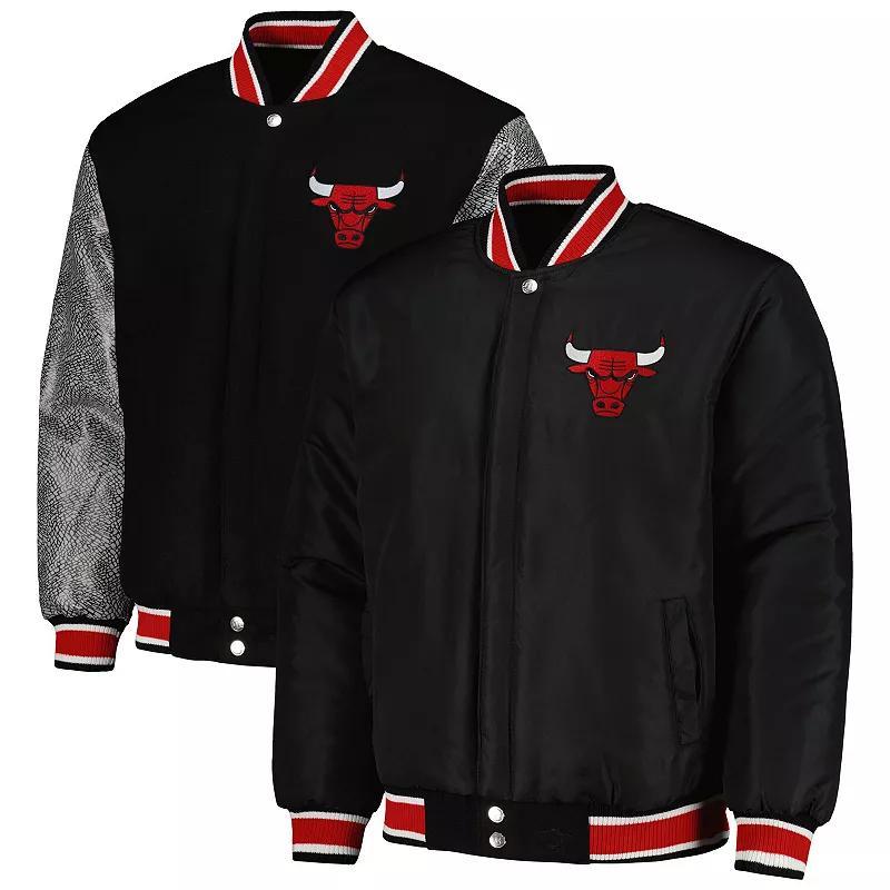 Mens JH Design Chicago Bulls Reversible Melton Full-Snap Jacket Product Image