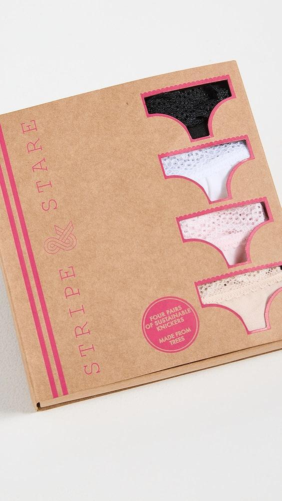 Stripe & Stare Essentials Mix Knicker Box Sand Knicker Knicker Four Pack | Shopbop Product Image