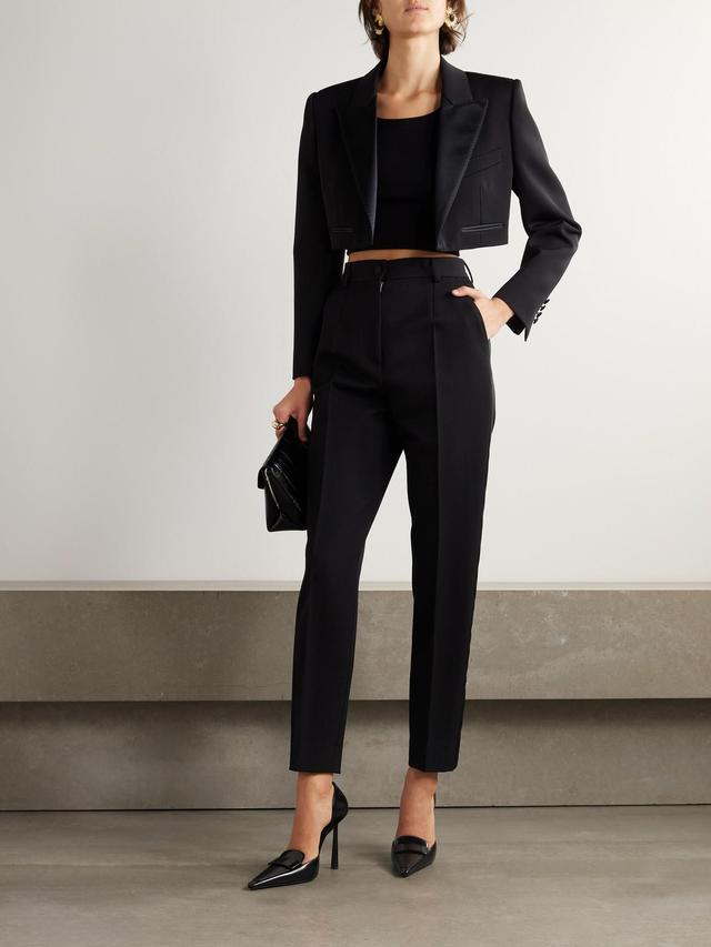 Wool-blend Tailored Trousers In Black Product Image