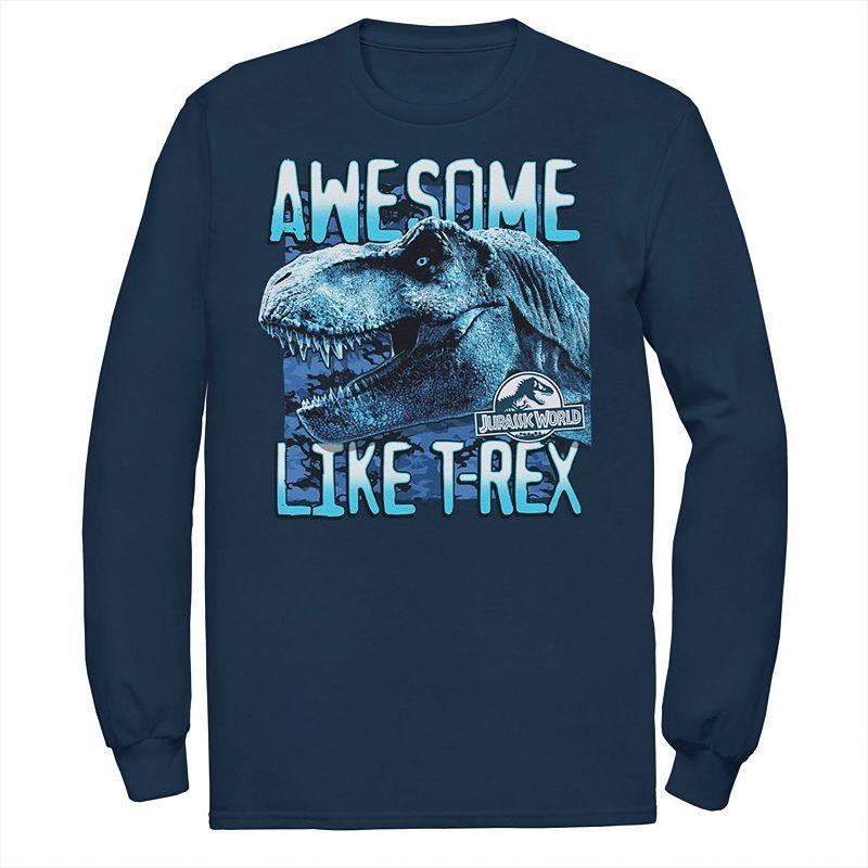 Mens Jurassic World Two Awesme Lke T-Rex Tee Blue Product Image