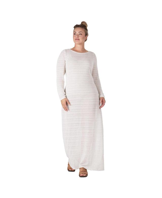 Womens Plus Size Knit Crochet Boat Neck Maxi Dress Product Image