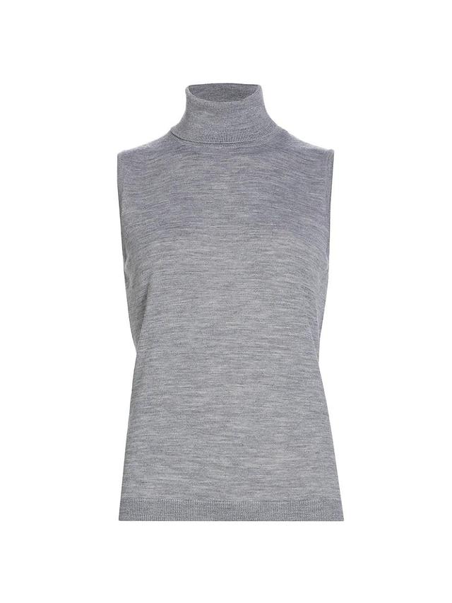 Womens Sand Merino Wool Sleeveless Top Product Image