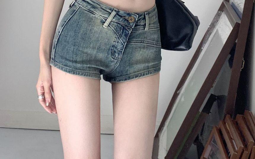 Low Rise Denim Hot Pants Product Image