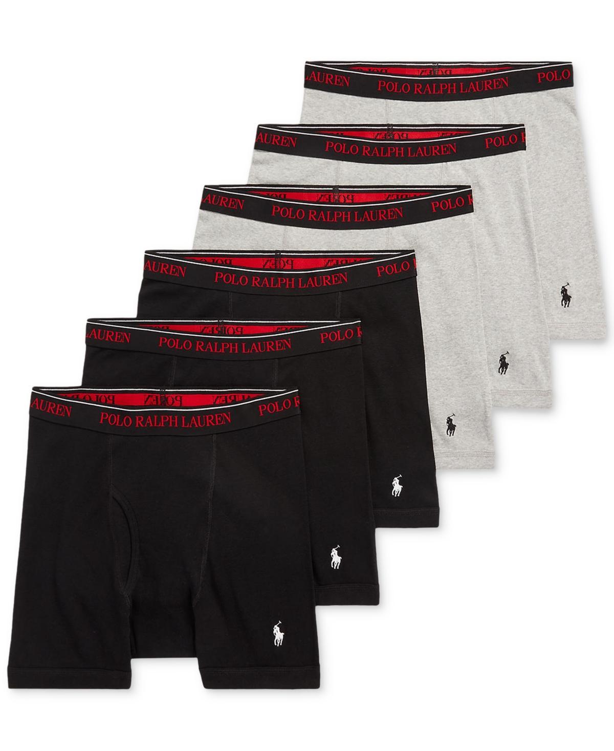 Polo Ralph Lauren Mens 5 +1 Free Bonus Pack. Classic-Fit Cotton Boxer Briefs - POLO BLACK Product Image