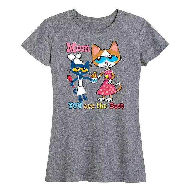 Womens Pete the Cat The Best Mom Graphic Tee Grey Green Product Image