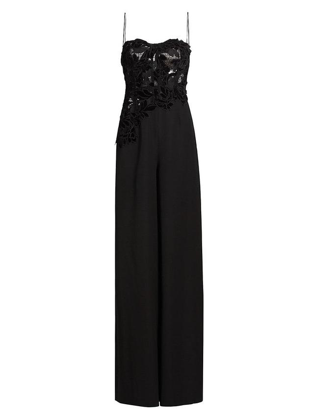 Womens Velvet Guipure Jumpsuit Product Image