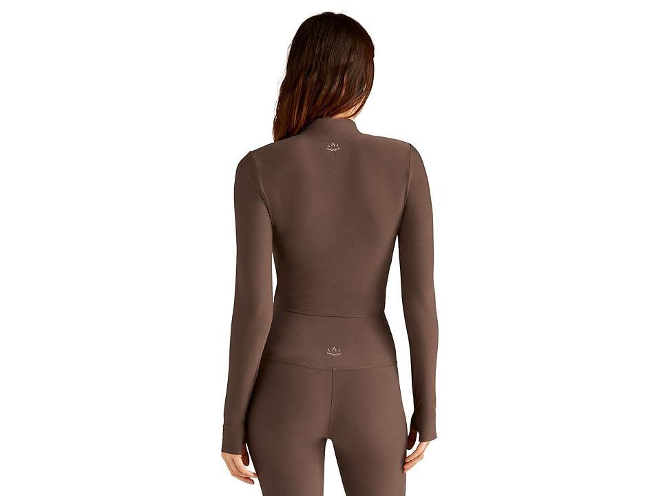 Beyond Yoga Featherweight Moving On Cropped Pullover (Truffle Heather) Women's Clothing Product Image