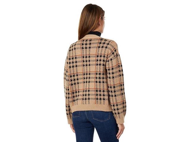 Pendleton Plaid Cropped Cardigan (Taupe Plaid) Women's Clothing Product Image