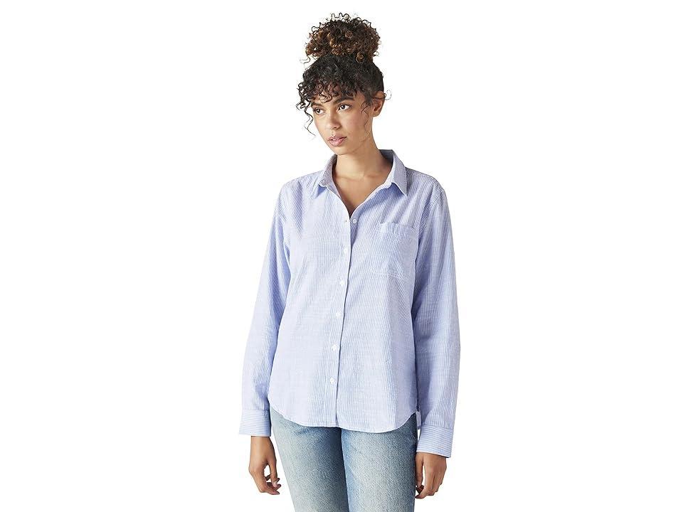 Lucky Brand Cotton The Boyfriend Button-Down Shirt Product Image